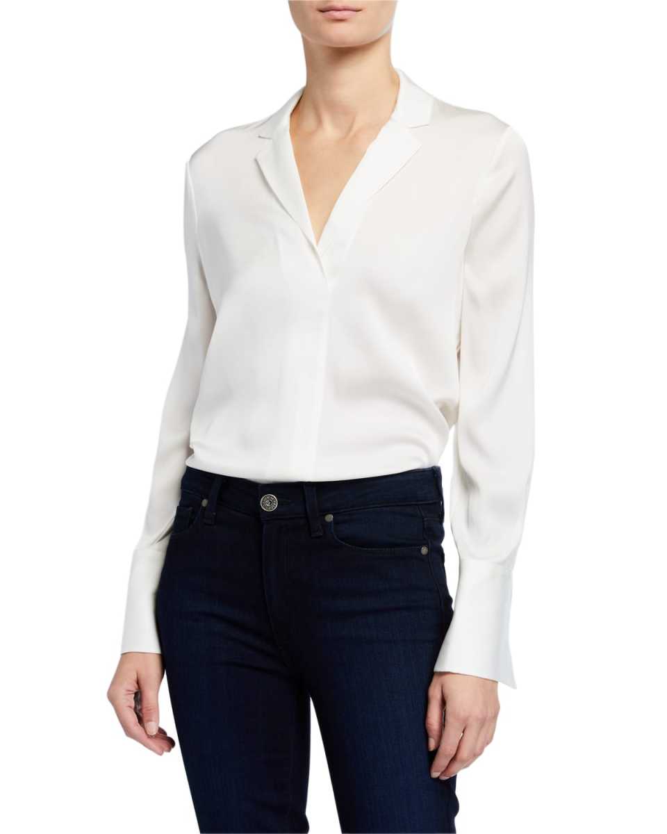 Rebekah Long-Sleeve Silk Blous